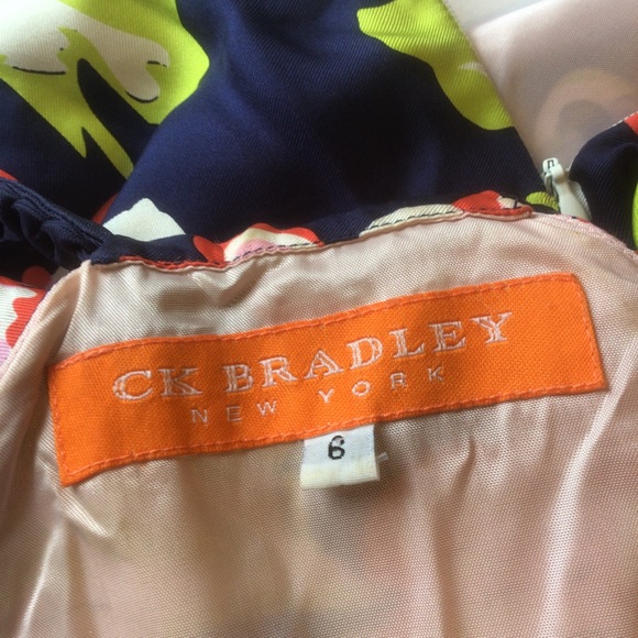 CK BRADLEY FLORAL PRINT SILK HALTER DRESS SIZE 6 - Picture 6 of 16